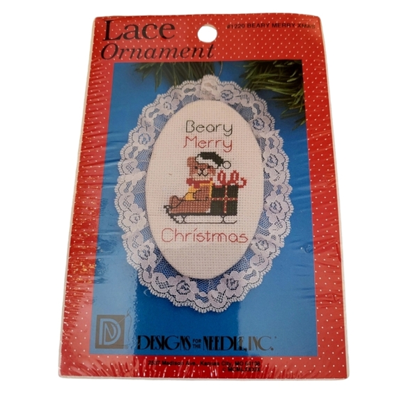 Vintage Lace Ornament Set Of 8 Old New Stock 1989 Designs for the Needle Inc. - Picture 3 of 10